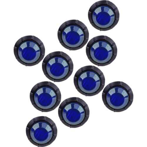 10pcs Blue 3/4" Round 3 LED Side Bullet Marker Light 12V Fit for Truck Trailer Bus RV Ute UTV Boat Caravan Waterproof IP67