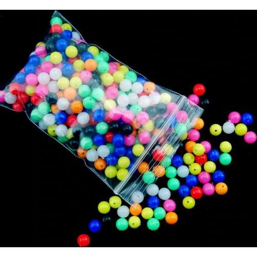 100pcs/200pcs Multiple Color Mixed Fishing Rigging Plastic Beads Round Stops for Lure Spinners Sabiki DIY Fishing Tackle 6mm 8mm