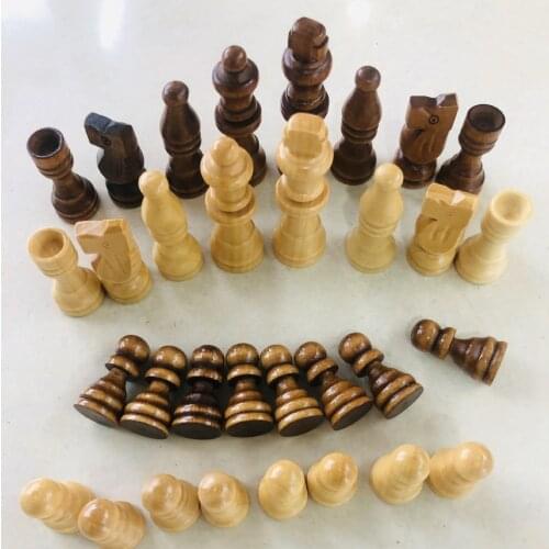 16pcs Wood Chess Pieces King Height 64mm Chessmen International Word Chess Set Chess Game Collection Board Game Accessories