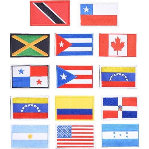 2pcs Jamaica Canada Chile country patches DIY Badge Hook backing for attachment to Tactical Hats Gear decoration Clothing