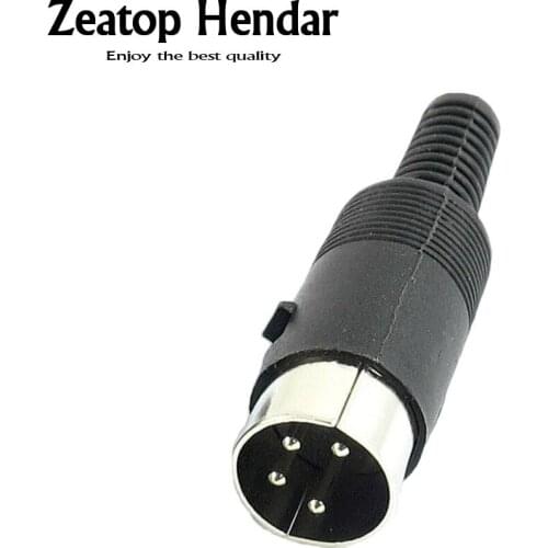 20Pcs 4Pin DIN Male Plug Solder Connector with Plastic Handle 13mm Adapter