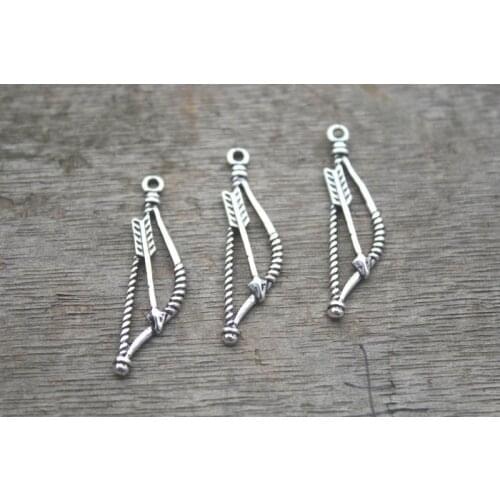 25pcs/lot Bow & Arrow Charms Pendants 38x10x2mm Arch once upon a time