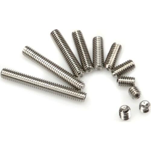50/20 Pcs M4*3/4/5/6/8/10/-20/30mm 304 Stainless Steel Metric Thread Grub Screws Flat Point Hexagon Socket Set Screws Headless