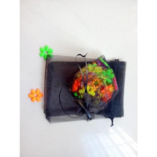 500pcs 13*18 black gift bags for jewelry/wedding/christmas/birthday Organza Bags with handles Packaging Yarn bag