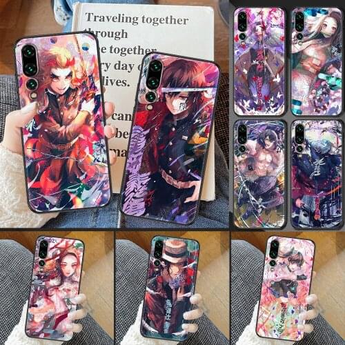 Anime Demon Slayer Phone case For Huawei P Mate P10 P20 P30 P40 10 20 Smart Z Pro Lite 2019 black trend prime silicone hoesjes