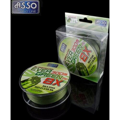 ASSO Italy 300m Durable PE Braided Fishing Lines 8X Strands Linha Multifilament Carp Bass Braid Fishing Wire Super Strong Pesca