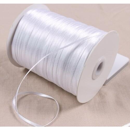 100 Yards 3 mm Handmade Fabric Ribbons DIY Material Silk Satin Ribbon For Arts Crafts Sewing Gift Wrap Wedding Party Decoration