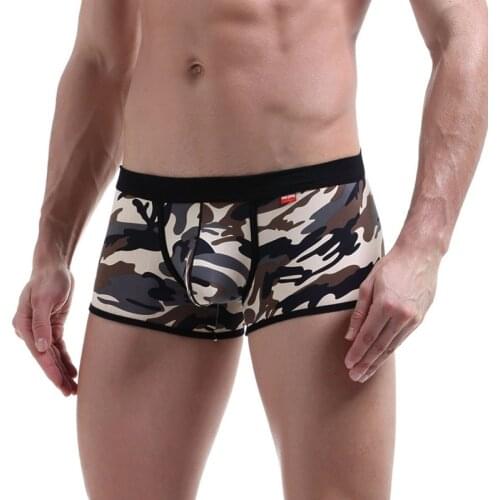 Male Underwear Men Boxer Shorts Fashion Breathable U Convex Crotch Boxers Homme Sexy Tide Camouflage Printed Cueca Boxers