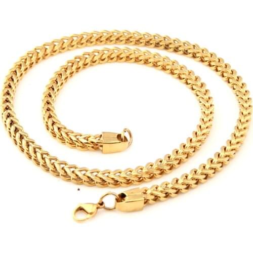 Tiasri 6mm Gold Color Dragon Frame Necklace For Men Heavy Stainless Steel Chain Choker Punk Style Metal Jewelry Accessories