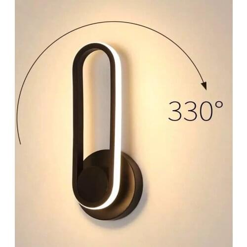 Black White modern led wall lights living room wall lamps corridor foyer bedside sconce lamp 330 angle adjustable Wall lighting
