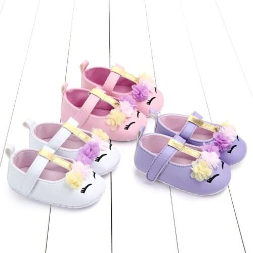 Cartoon Eyes Flower Spring Autumn PU Flats Infant Baby Shoes Toddler Boy Girl First Walkers for Kids 0-24 Months