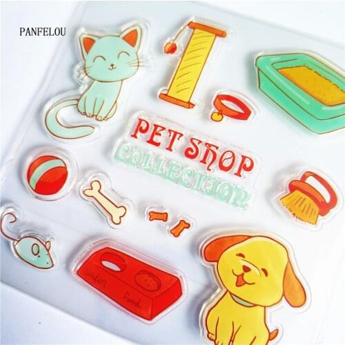 PANFELOU Pet home Transparent Silicone Rubber Clear Stamps cartoon for Scrapbooking/DIY Easter wedding album