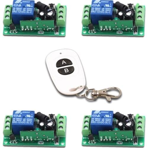 Household Smart Home DC9/12/24V 315/433mhz 1CH wireless RF Remote Control Instantaneous Switch Transmitter+ 4Receiver
