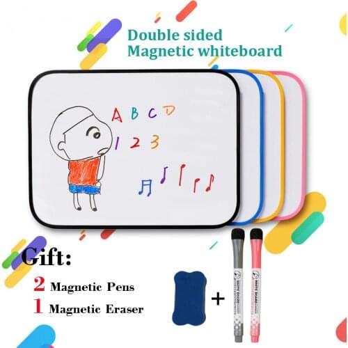 A4 Size WhiteBoard Magnetic Double-sided Writing Dry Erase Board Kid Drawing Board School Home Practice Message Bulletin Board