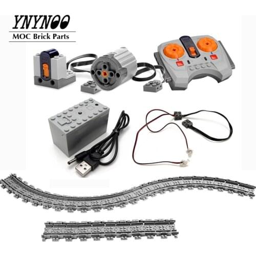 Expert Power Function Supply Motors and Flexible Train Track fit for 10194 Emerald Train Set City Series MOC Building Blocks Toy