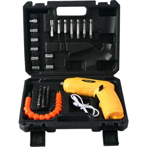 3.6V Electric Screwdriver Cordless Drill Bits Set LED Lighting Rechargeable Torque Rotatable Wrench Power Tools