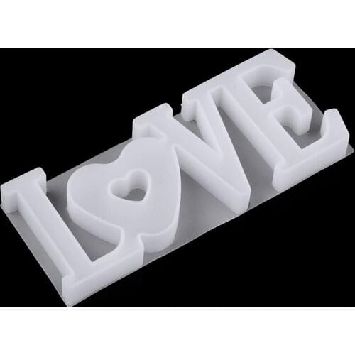 LOVE Sign Casting Mold Silicone LOVE Jewelry Gypsum Candle Ornament Modeling Mold for DIY Table Handicraft Decoration Supplies