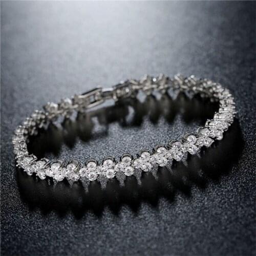 HUAMI Roman Bracelet Gold Silver Color Bangle for Women Fine Jewelry AAA Cubic Zircon High Quality Fashion Bracelet Gift Party