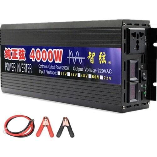 Pure Sine Wave Inverter 3000W 4000W Voltage Transformer Power Inverter DC 12V 24V To AC 220V 50Hz 60Hz Converter Solar Inverters