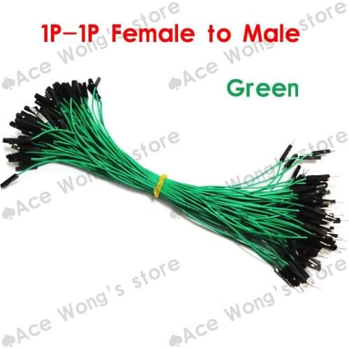 Free Drop shipping 100pcs/lot New 1p to 1p 20cm Green male to female jumper wire Dupont cable