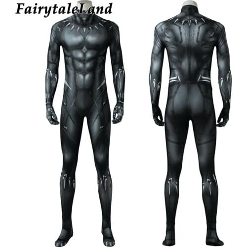 Carnival Halloween 3D Printing Panther Jumpsuit adult Men Wakanda Kingdom Costume Superhero Spandex Zentai Suit
