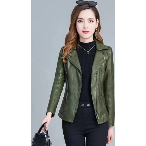 2020 Spring New Leather Jacket Women Short Slim Clothing Ladies Motorcycle Leather Jacket Women Coat Leather Plus Size XL-6XL