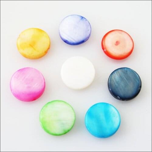 50 New Charms Natural Shell Loose Round Ball Spacer Beads 10mm Mixed