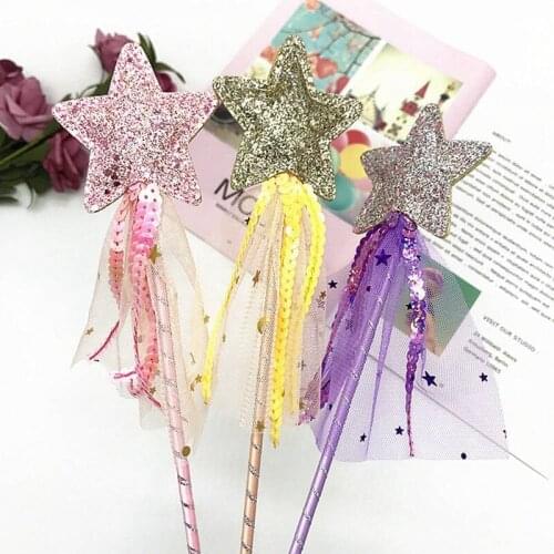 Hot Cute Dreamlike Five Pointed Star Fairy Wand Kids Stick Girl Birthday Gift Party Halloween Princess Cosplay Props