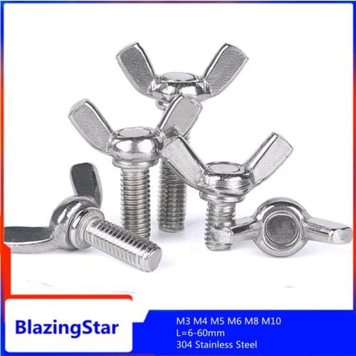 M3 M4 M5 M6 M8 M10 304 Stainless Steel Fender Bolt Butterfly Bolt Wing Bolt Claw Bolt Manual Adjusting Screw L=6-60mm