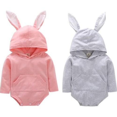 Fashion Cute Boy Jumpsuits 0-24M Infant Baby Kids Boys Girls Jumpsuit Romper Rabbit Ear Clothes Outfit