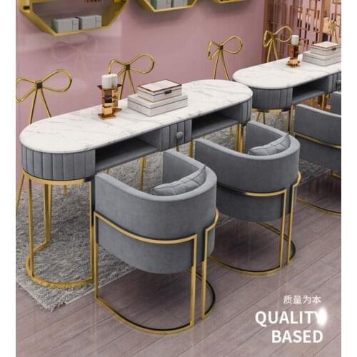 Marble manicure table and chair set net red single double manicure table double manicure table worktable