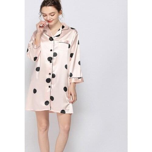 2020 Summer New Imitation Silk Nightgown Ladies Sexy Nightgown Home Wear Silk Robes for Women Bathrobe Bath Robe Sleep Tops