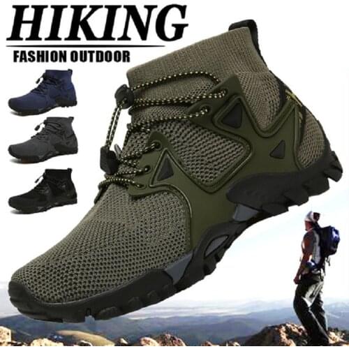 New Summer Breathable Mesh Hiking Shoes Men Outdoor Sports Shoes Hiking Cross-country Hiking Sports Shoes Men