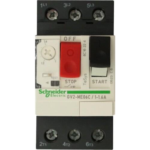 Original Motor thermal magnetic circuit breaker button 3P GV2ME06C motor protection switch setting current range 1-1.6A 100KA