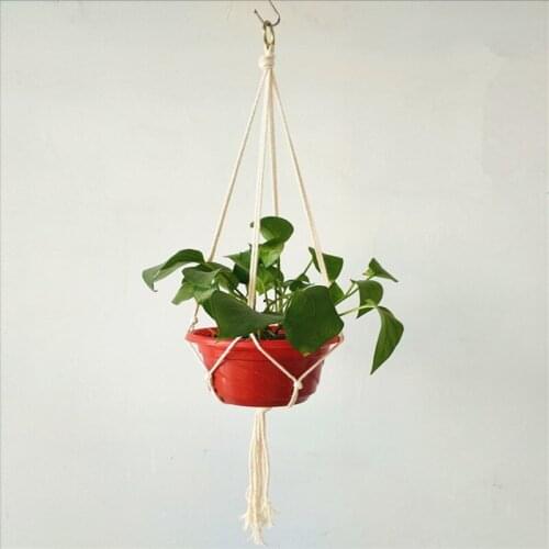 Hemp Pot Hanging Rope Macrame Plant Pot Holder Hanger Home Garden Decoration Hanging Flower Pot Display Indoor Outdoor