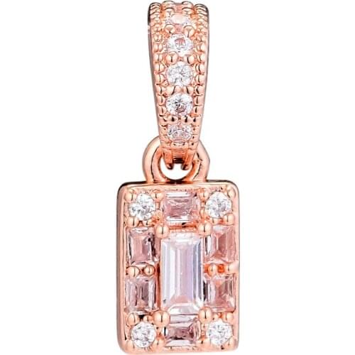 Fits For Pandora Charms Bracelets Luminous Ice Rose Beads 100% 925 Sterling-Silver-Jewelry Free Shipping QANDOCCI