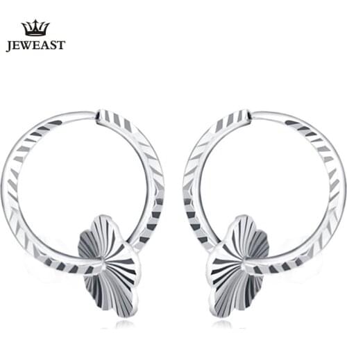 Pt999 Pure Gold Earring Real Platinum Solid Gold Earrings Good Nice Flower Upscale Trendy Classic Fine Jewelry Hot Sell New 2020