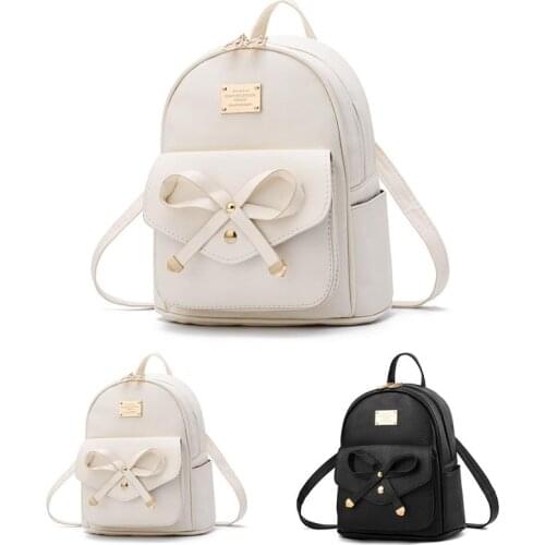 Women Backpack Fashion Bowknot Cute PU Leather Backpack Female Bags Sac a Dos Casual Travel Ladies Bagpack Mochilas School Bags