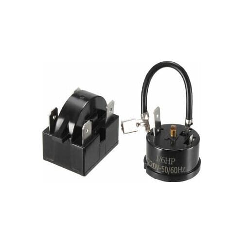 Refrigerator PTC Starter Relay 22 Ohm 4 Pin + Compressor Overload Protector