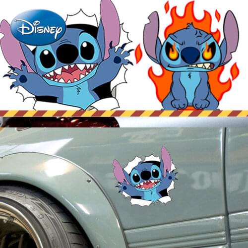 Disney Cartoon Cute Car Decoration Sticker Stitch Trend Body Rear Sticker Car Creative Windshield Decoration Sticker