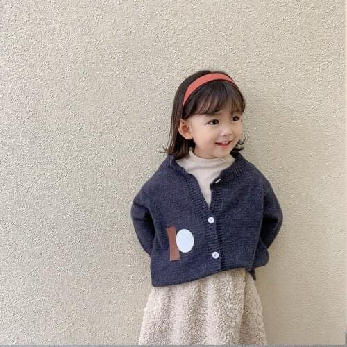 Girls' 2020 winter new fcardigan sweater childrens thickened baby long sleeve Knitted Top sweaters kids sweaters
