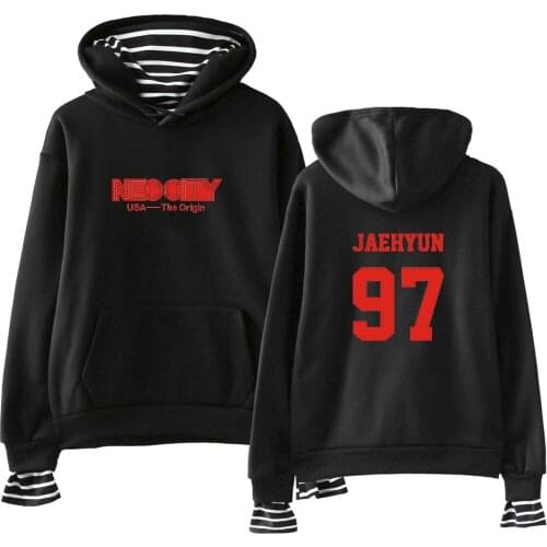 Nct 127 Unisex Hoodies Long Sleeve Fake Two Piece Pullover Hoodie Sweatshir Cotton Sports Sweatshirt Loose Sweatshirt
