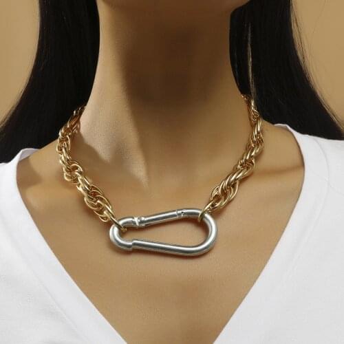 Punk Twisted Metal Choker Necklace Goth Gothic Short Clavicle Collar Necklaces Collier for Women Neck Chain Jewelry