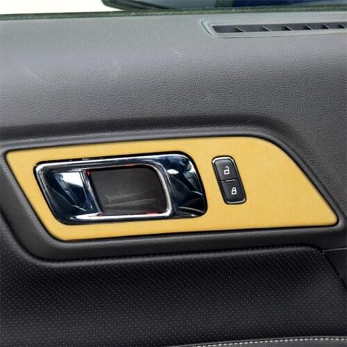 Car interior decoration sticker Suede Door inner panel For Ford Mustang