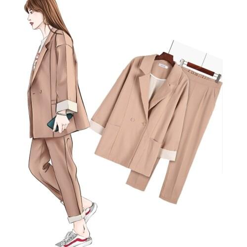 Women sweatsuits sets Spring and Autumn New style solid color office ladies business professional OL uniform two-piece suit