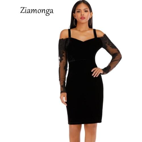 Ziamonga Women Winter Dresses Vintage Elegant Party Office Lady Bodycon Off Shoulder Hollow Lace Female Fashion Retro Dresses