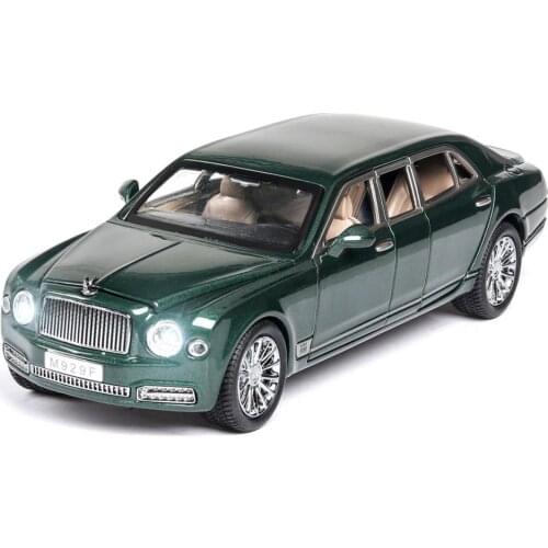 1:24 High Simitation Car for Bentley Mulsanne Extended Edition Alloy Metal Vehicle Model Toys With Sound Light Open Doors