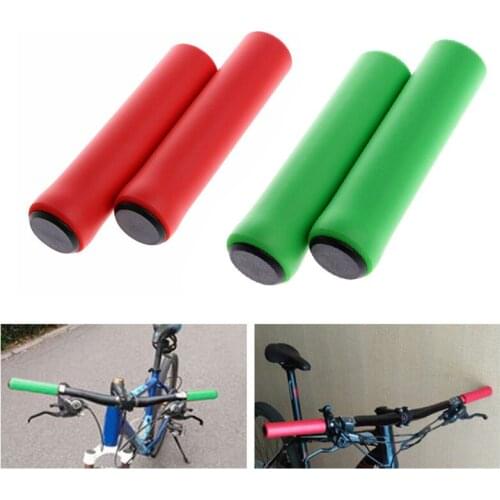1 Pair Bicycle Handle Bar Grips Outdoor Grips Bike Grips Silicone Anti-slip Handlebar Anti-skid shock-absorbing Super Soft