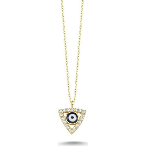 14k Gold Evil Eye Pendant, Necklace
