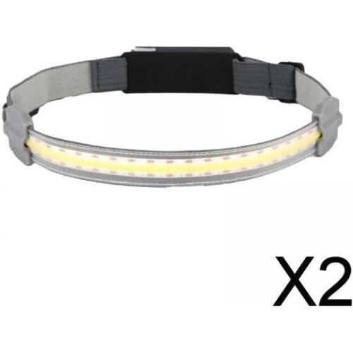 2xElastic Headlamp Strap Hiking Headlight Running Emergency 300 Lumens Torch